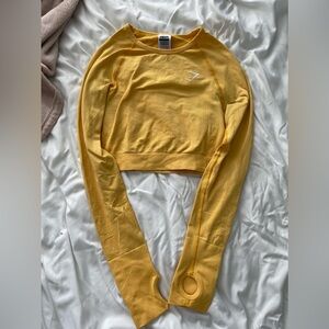 Gymshark Vital Seamless 2.0 Yellow Long Sleeve Crop Top